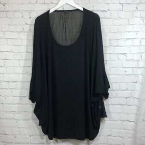 Lane Bryant blouse black with sheer back